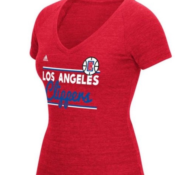 🏀Adidas LA LOS ANGELES Clippers V-NECK  T-Shirt - Picture 1 of 6